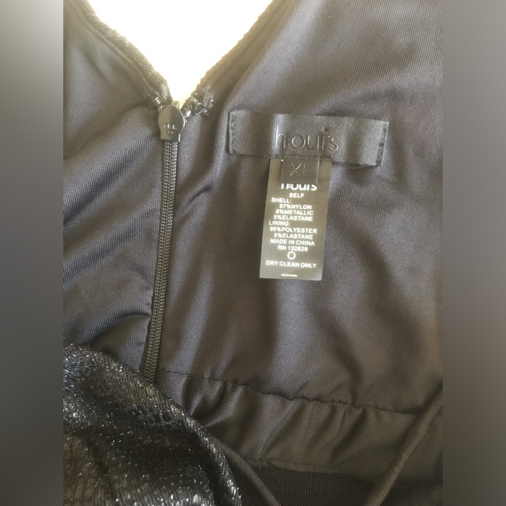 NWT h:ours Revolve Black Crisscross V-Neck Jumpsuit Snakeskin Sheen XL - Picture 6 of 6
